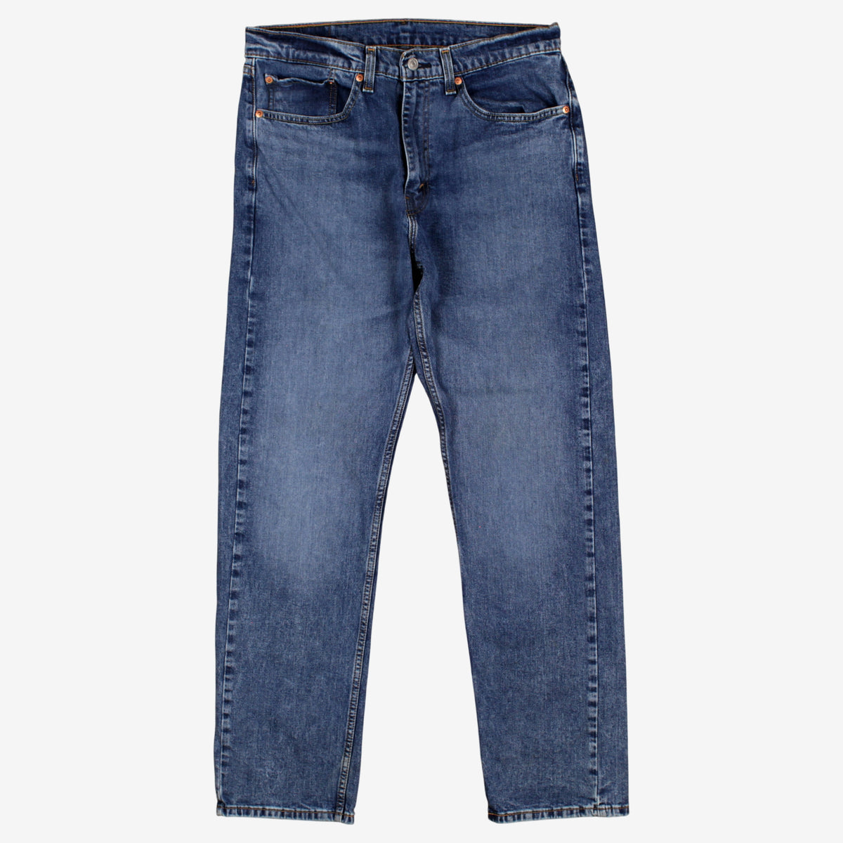 Levis 505 Jeans 34x32 Blue Regular Straight Faded Stonewash Denim