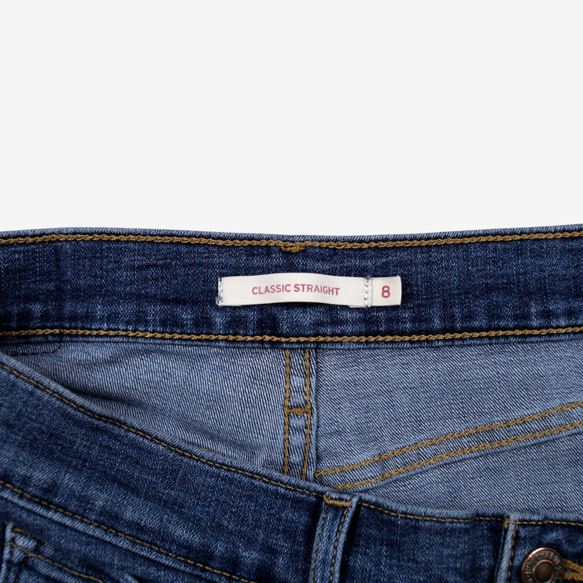 Levis Classic Straight Y2k Jeans 29x30 Womens Blue Stonewash Denim