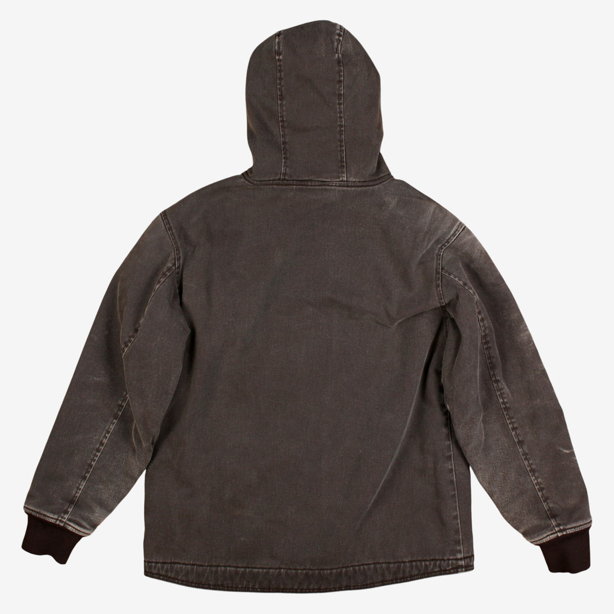 Wolverine Jacket M Mens Brown Canvas Hooded Full Zip Sherpa Lined Utility Active