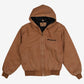 Swingster Workwear Bomber Jacket M Mens Brown Canvas Hooded Lined Active Utility