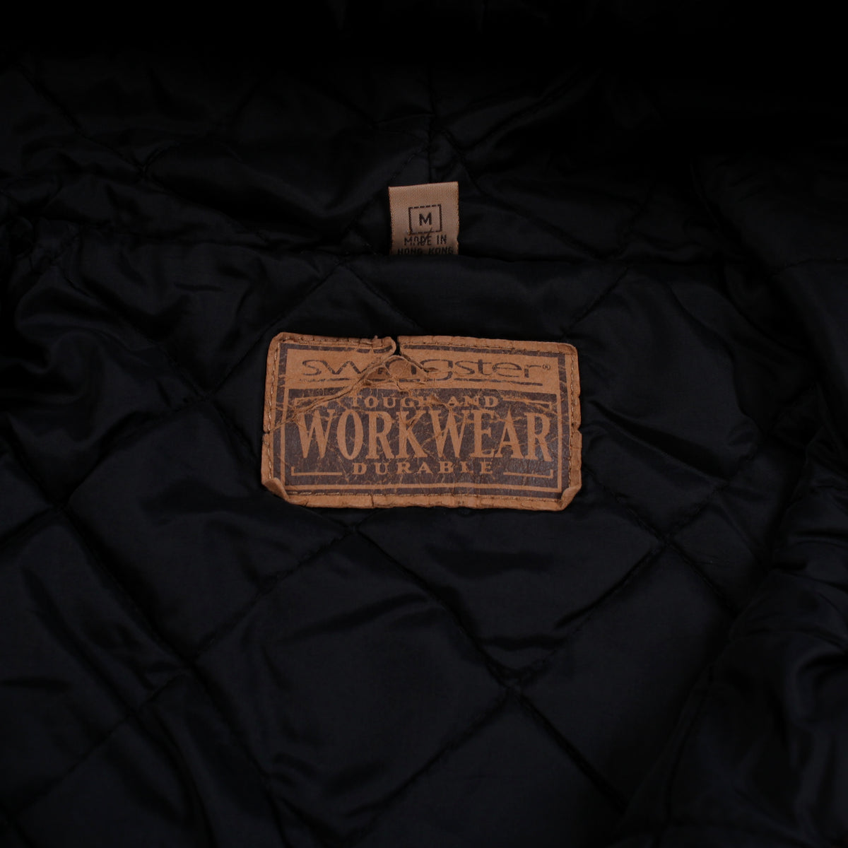 Swingster Workwear Bomber Jacket M Mens Brown Canvas Hooded Lined Active Utility