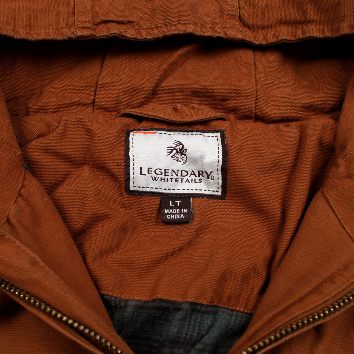 Legendary Whitetails Workwear Jacket L Mens Brown Logo Heavyweight Hooded