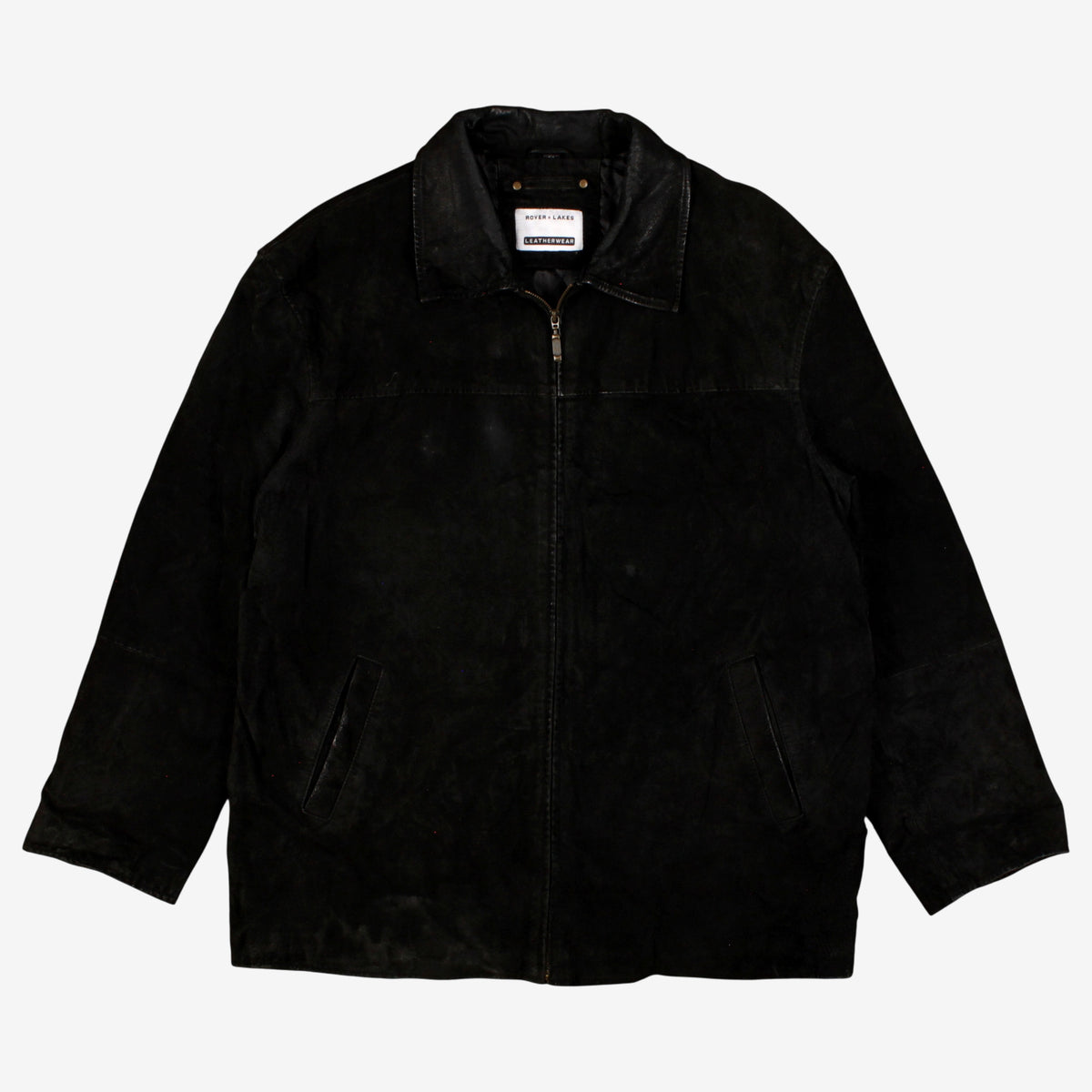 Rover & Lakes Leather Jacket 2XL 52 Mens 00s Black Lined Suede Casual