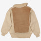 Vintage Bowron Cardigan L Mens 90s Wool Blend Shearling Suede Panels Brown Knit