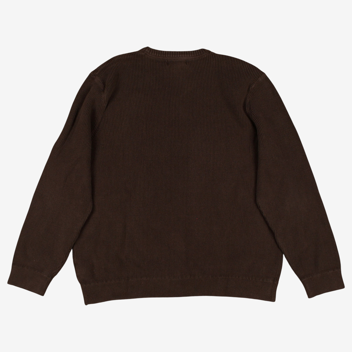 Eddie Bauer Sweater Jumper 2XL Mens Cotton V-neck Ribbed Outdoor Brown Knit