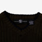 New York Board Surf Sweater Jumper L Mens Y2K Ribbed Green Knit