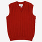 Vintage Jantzen Sweater Vest Jumper L Womens 80s Acrylic Orange Cable Knit