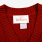 Vintage Jantzen Sweater Vest Jumper L Womens 80s Acrylic Orange Cable Knit