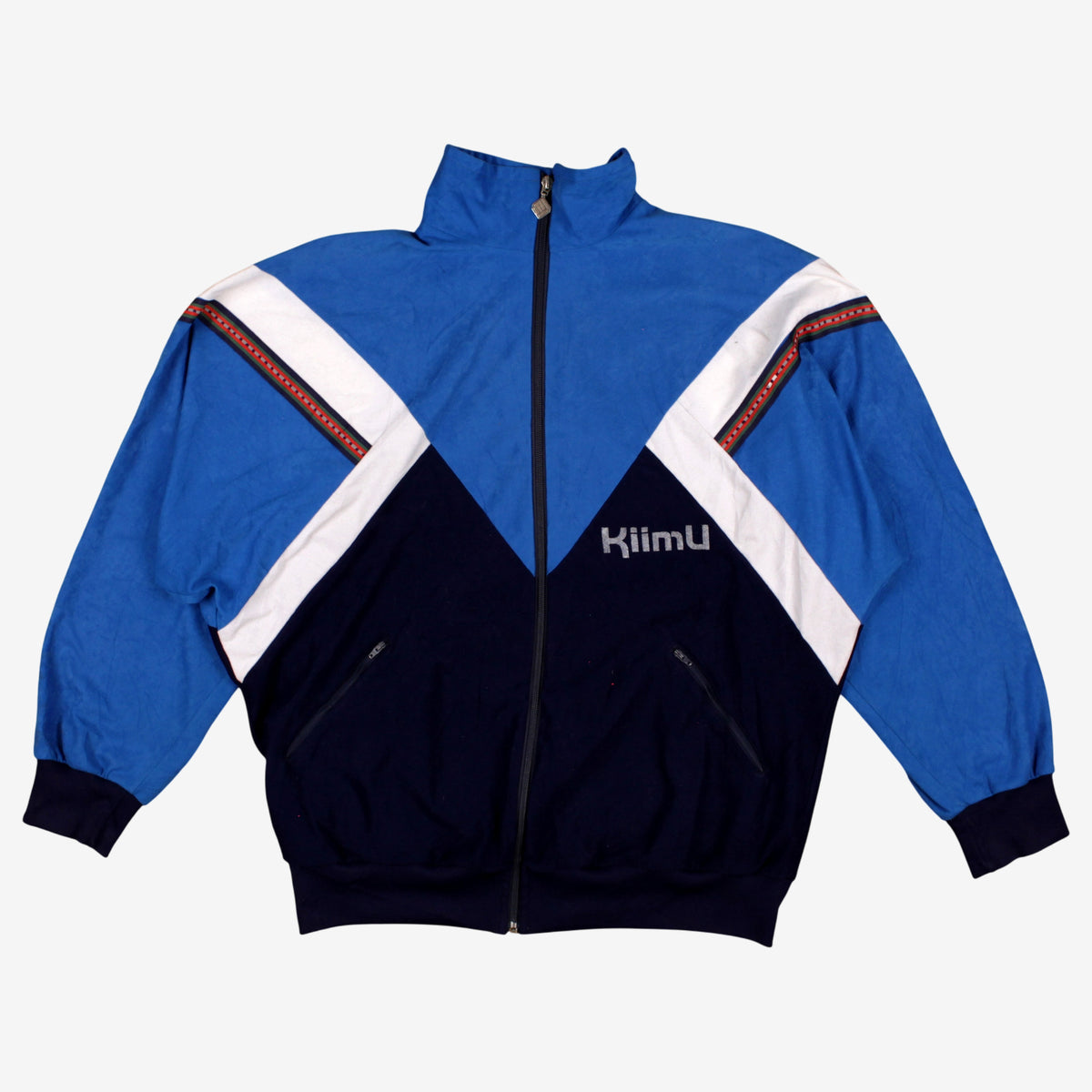 Vintage Terinda Jacket L Mens 90s Blue Kiimu Polyester Track Full Zip Navy