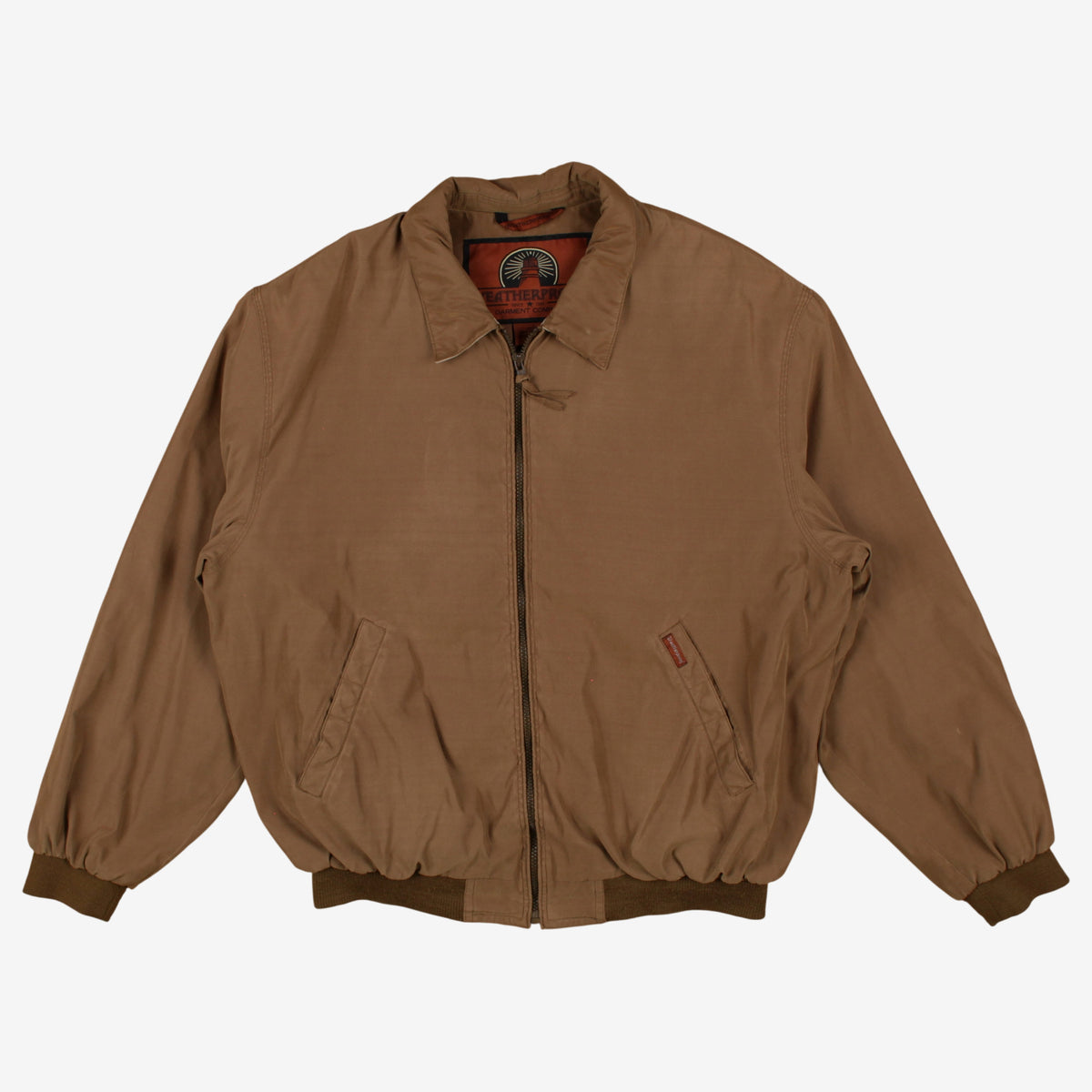 Weatherproof Bomber Jacket L Mens Brown Lined Outdoor Casual Windbreaker