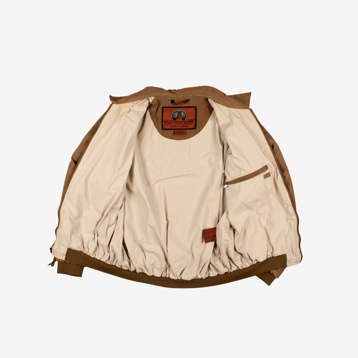 Weatherproof Bomber Jacket L Mens Brown Lined Outdoor Casual Windbreaker
