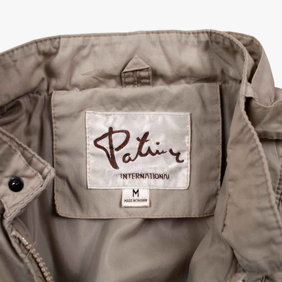 Vintage Patrice International Bomber Jacket M Mens Beige Lined Windbreaker