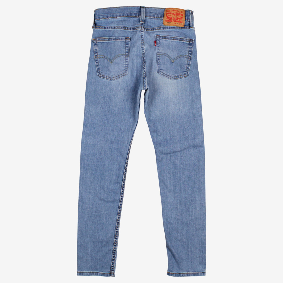 Levis 510 Jeans 28x28 Blue Skinny Faded Light Stonewash Red Tab Denim