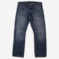 Levis 514 Jeans 36x32 Blue Regular Straight Faded Stonewash Distressed Denim
