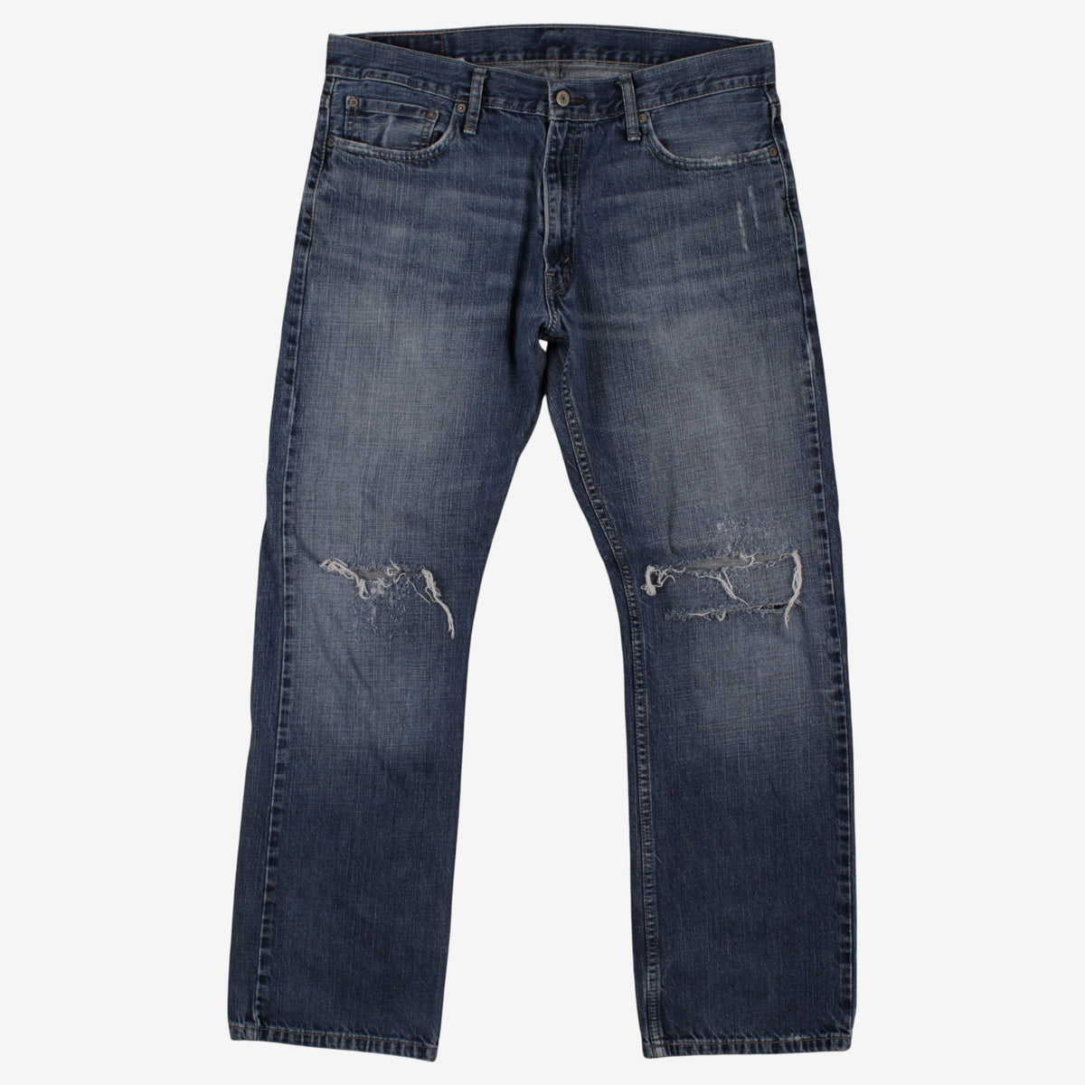 Levis 514 Jeans 36x32 Blue Regular Straight Faded Stonewash Distressed Denim