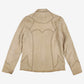 Wilsons Leather Maxima Jacket L Womens Beige Suede Moto Western Contrast Stitch