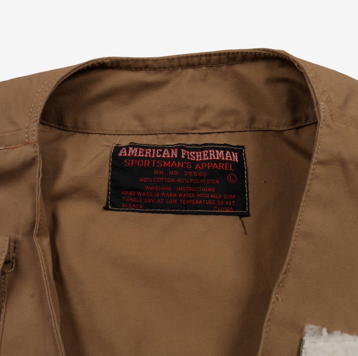 Vintage American Fisherman Utility Vest L Mens 90s Beige Tan Fishing Gilet