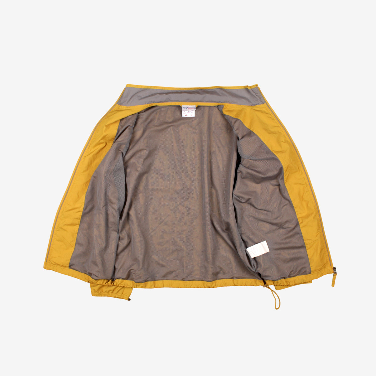 Reebok Windbreaker Jacket M Mens 00s Yellow Nylon Full Zip Lined Athletic Sport
