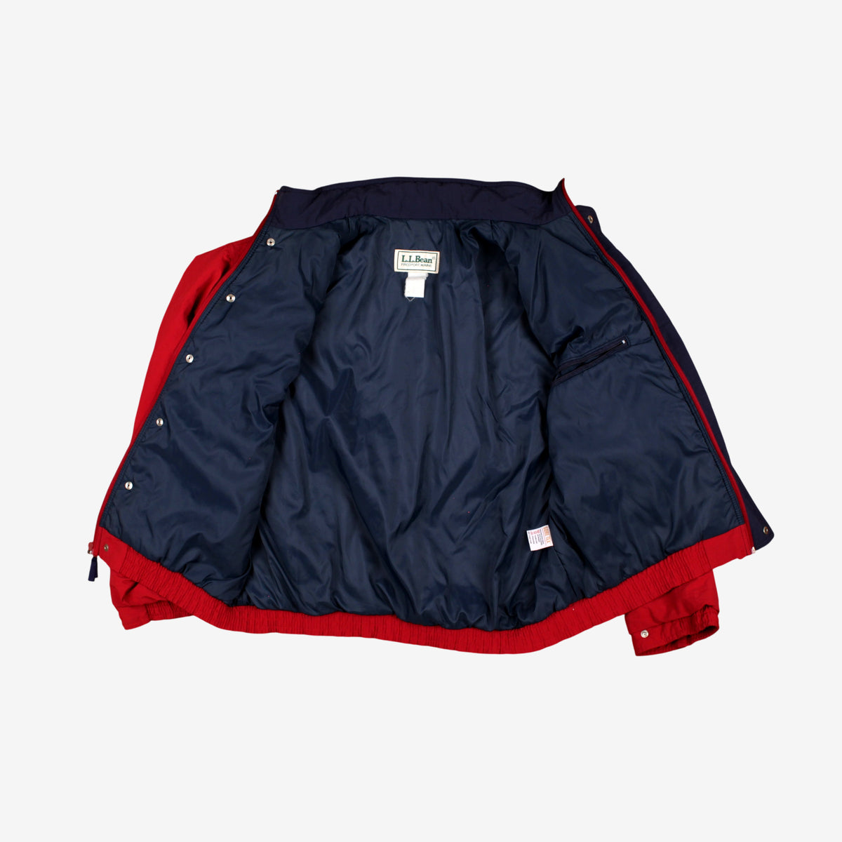 Vintage L.L. Bean Jacket L Mens 90s Red Gore-Tex Full Zip Lined Outdoor Bomber