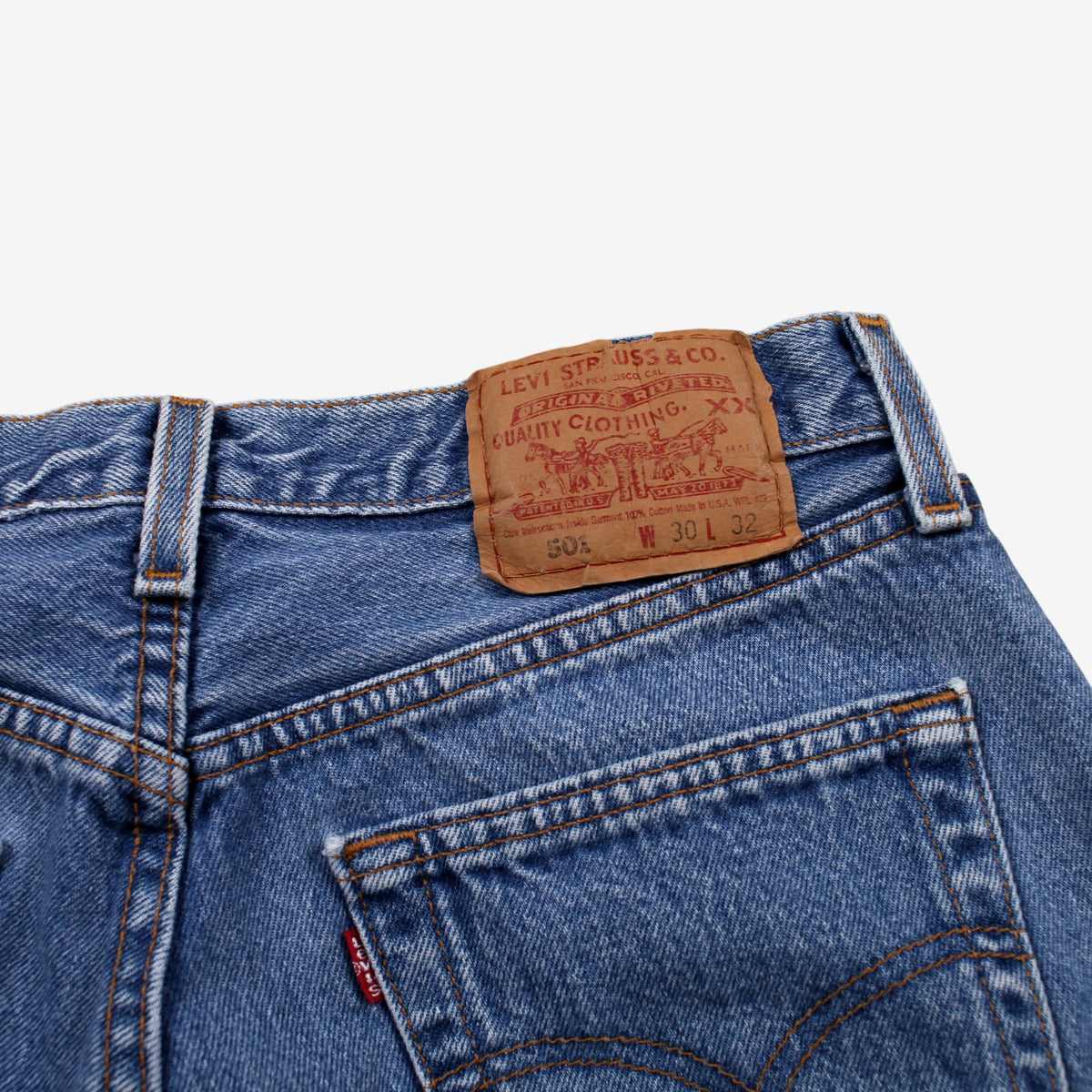 Levis 501 Jeans 30x32 Blue Regular Straight USA Made Stonewash Red Tab Denim