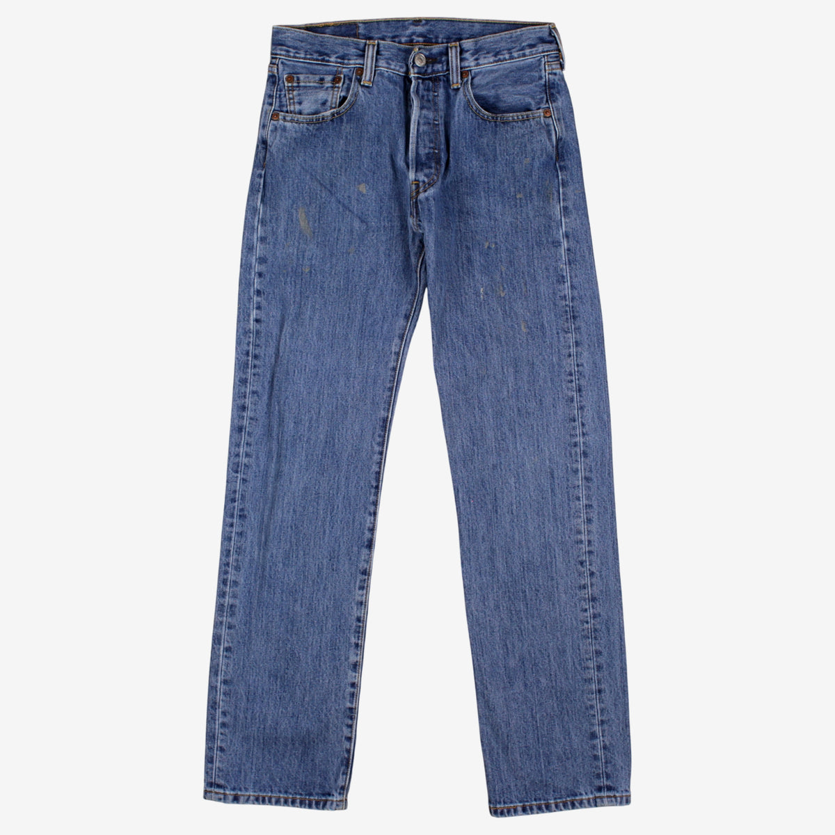 Levis 501 Jeans 29x32 Blue Regular Straight Faded Medium Stonewash Button Denim