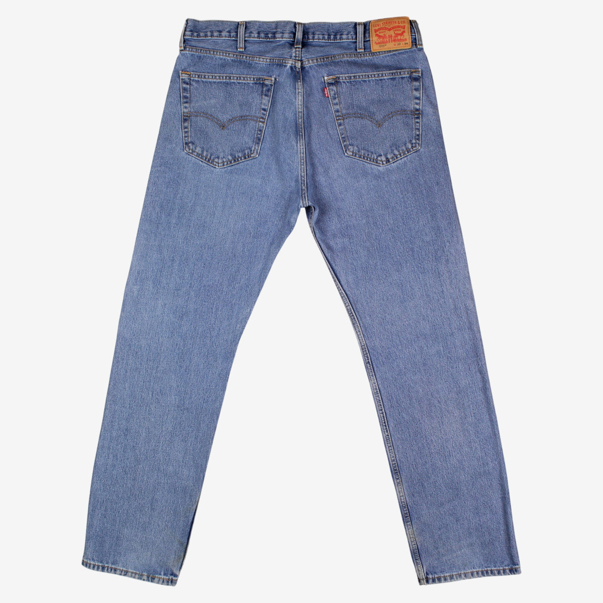 Levis 505 Jeans 38x34 Blue Regular Straight Faded Stonewash Red Tab Denim