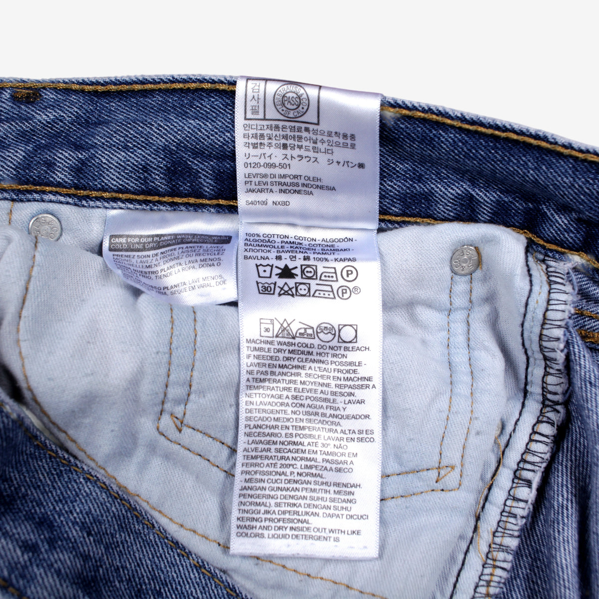 Levis 505 Jeans 38x34 Blue Regular Straight Faded Stonewash Red Tab Denim