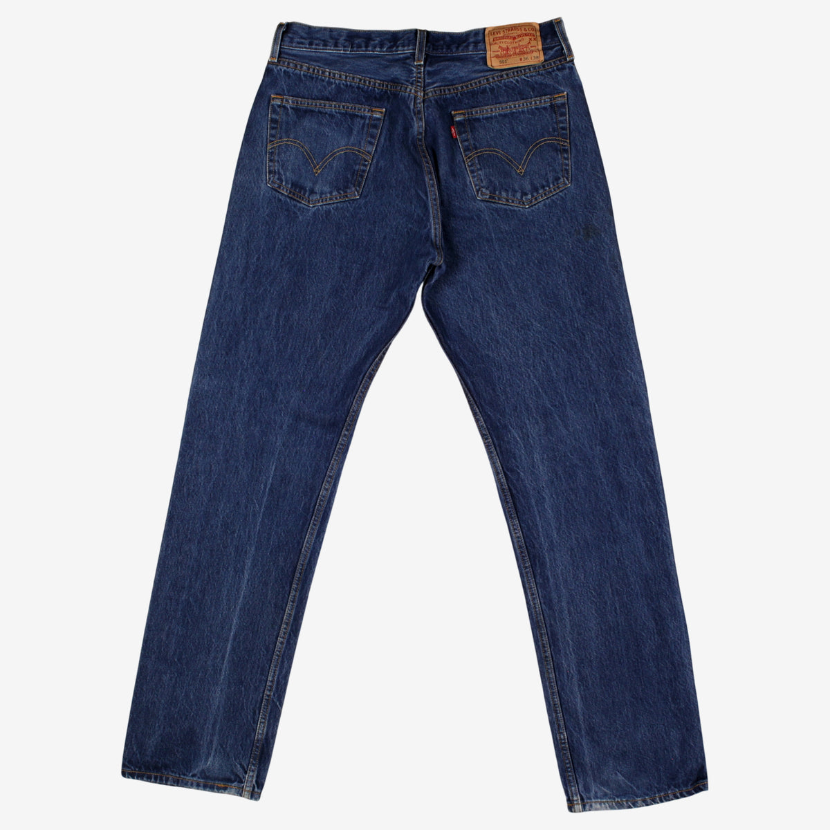 Levis 501 Jeans 34x35 Blue Regular Straight Faded Stonewash Red Tab Denim