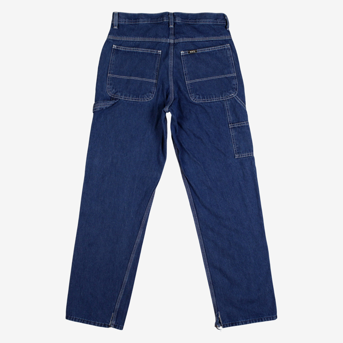 Key Carpenter Jeans 32x32 Blue Dark Stonewash Straight Workwear Zip Fly Denim