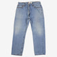 Levis 505 Jeans 35x32 Blue Regular Straight Faded Light Stonewash Zip Denim