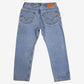 Levis 505 Jeans 35x32 Blue Regular Straight Faded Light Stonewash Zip Denim