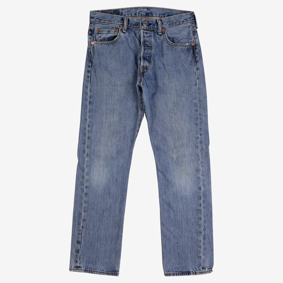 Levis 501 Jeans 30x30 Blue Regular Straight Faded Medium Stonewash Denim