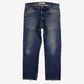 Levis 505 Jeans 38x32 Blue Regular Straight Faded Zip Fly Red Tab Classic Denim