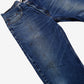 Levis 505 Jeans 38x32 Blue Regular Straight Faded Zip Fly Red Tab Classic Denim