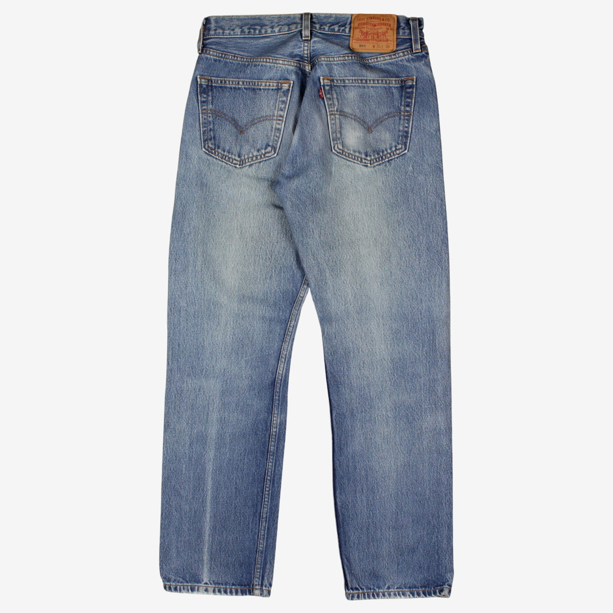 Vintage Levi's 501 Jeans Faded Light Wash Button Fly Mid Rise Red Tab Classic