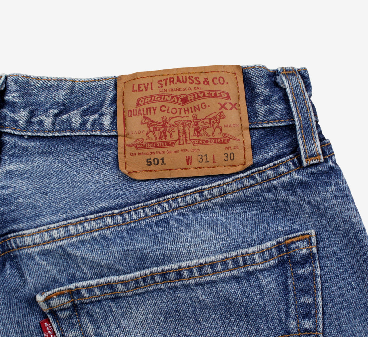 Vintage Levi's 501 Jeans Faded Light Wash Button Fly Mid Rise Red Tab Classic