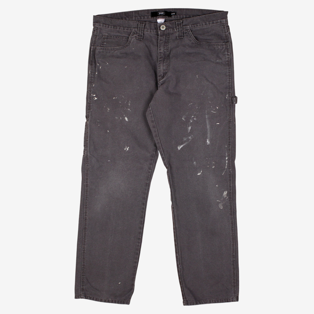 Berkley Jensen Carpenter Trousers Pants 36x32 00s Grey Straight Paint Splatter
