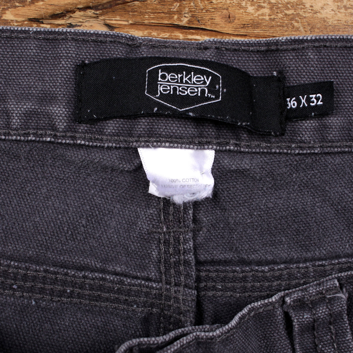 Berkley Jensen Carpenter Trousers Pants 36x32 00s Grey Straight Paint Splatter