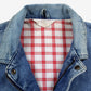 Vintage Denim Bomber Jacket S Mens 80s Blue Plaid Lined Workwear D Pocket