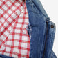 Vintage Denim Bomber Jacket S Mens 80s Blue Plaid Lined Workwear D Pocket
