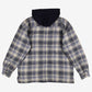 Dickies Overshirt Jacket M Mens Blue Plaid Hooded Heavyweight Utility Durable