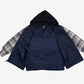 Dickies Overshirt Jacket M Mens Blue Plaid Hooded Heavyweight Utility Durable