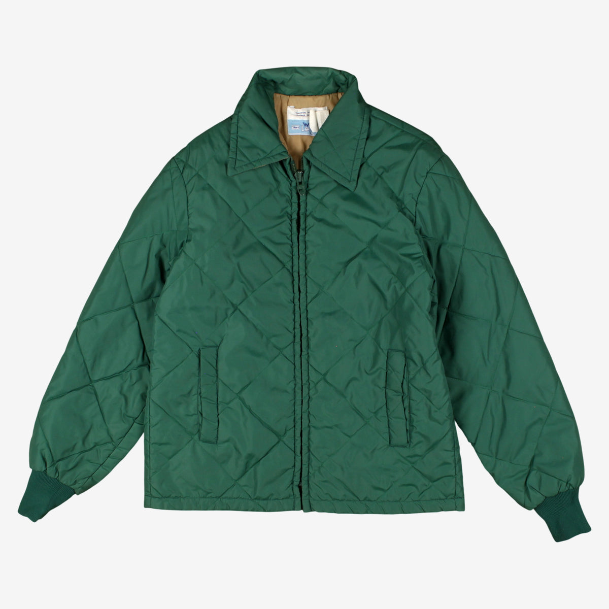 Vintage Sears Workwear Jacket S Mens 80s Green Nylon Quilted Insulated