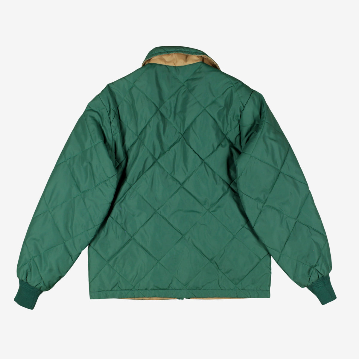 Vintage Sears Workwear Jacket S Mens 80s Green Nylon Quilted Insulated