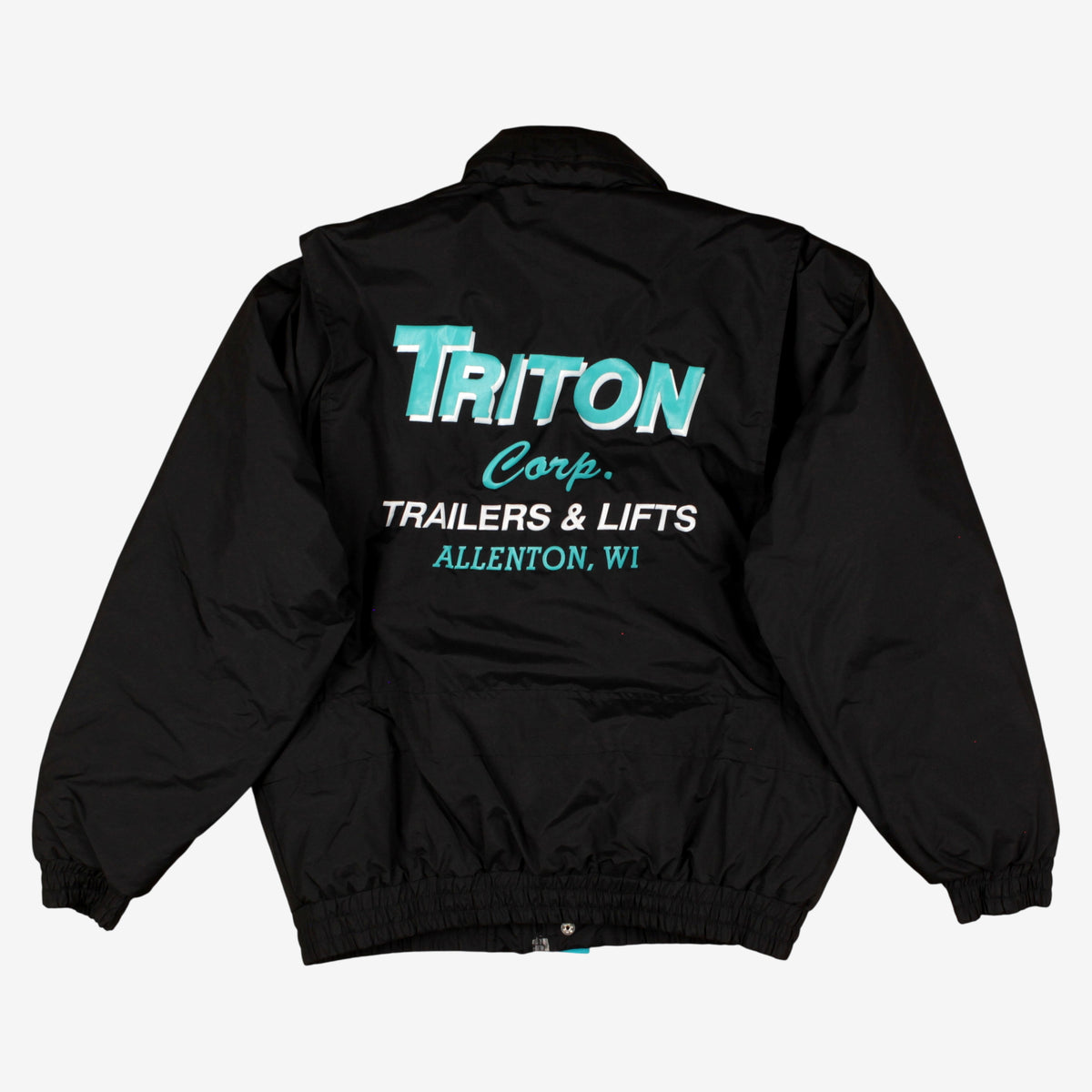 Vintage Norman Todd Bomber Jacket L Mens 90s Black Nylon Insulated Casual