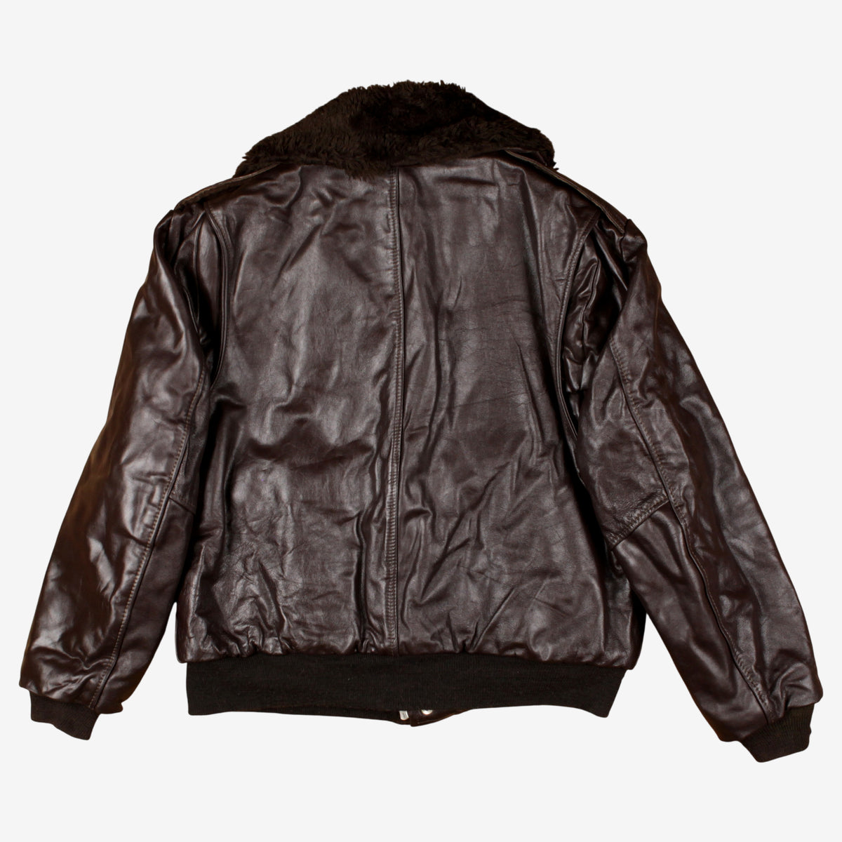 Vintage Excelled Leather Bomber Jacket XL 48 Mens 70s Brown USA Made Fur Lined