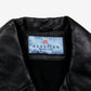 Reaction Kenneth Cole Leather Pea Coat Jacket L Mens Black Lined Double Breasted