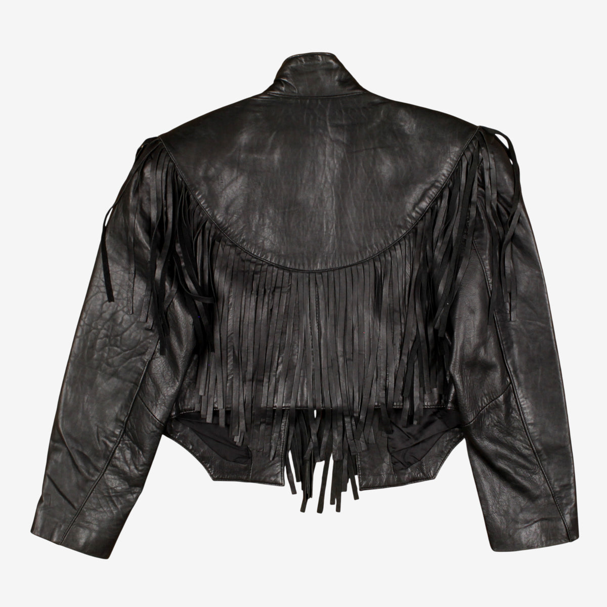 Fox Run Leather Jacket M Womens Black Saddle Ridge Fringe Western Cowgirl