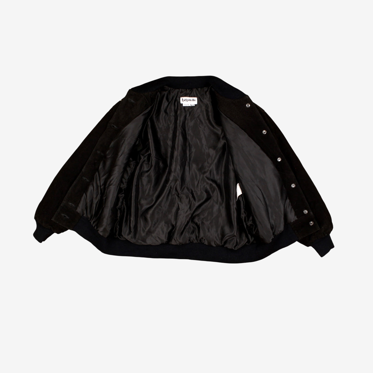 Vintage Bagatelle Bomber Jacket S Womens Black Suede Quilted Studded