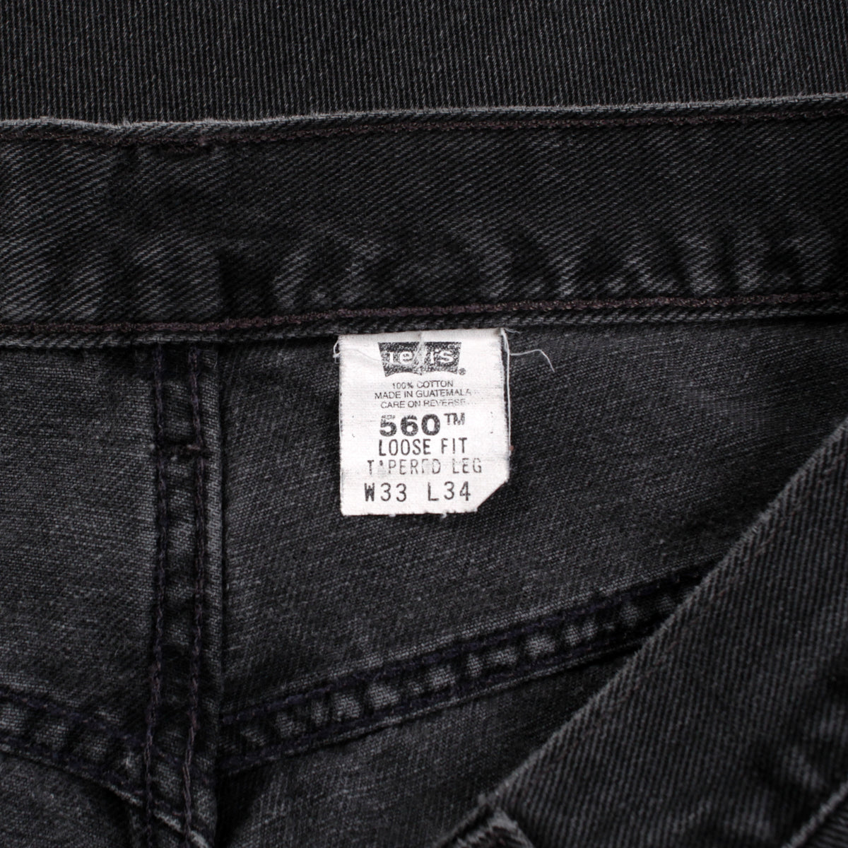 Levis 560 Jeans 31x33 Grey Relaxed Taper Loose Tapered Faded Zip Red Tab Denim